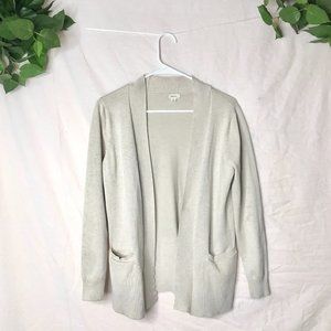 Women's Long Sleeve Cardigan Sweater Beige, L